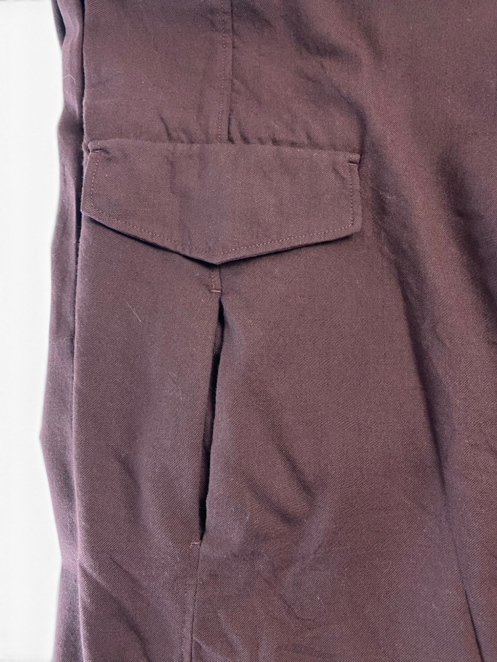 COS Wide Leg Cargo Pant Adjustable Waist Trousers Wool in Burgundy Size 6 - Picture 12 of 12